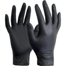 BLACK NITRILE GLOVES MED