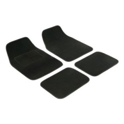 BLACK UNI 4 PCE CARPET MAT SET