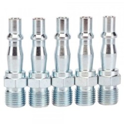 5PC 1/4M SCREWED ADAPTOR T