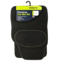 SAKURA - BLACK CARPET MATS FULL SET