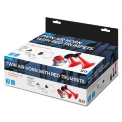 TWIN AIR HORN WITH RED TRUMPETS