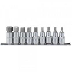 9PC 55MM HEX SOCKET BIT-1/2SD
