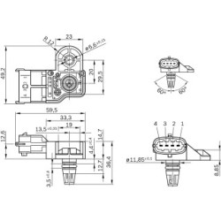Boost Pressure Sensor BOSCH 0261230280 for FORD