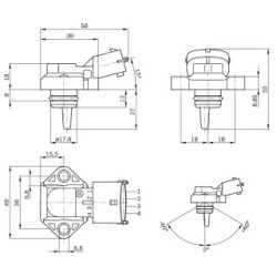 Boost Pressure Sensor BOSCH 0281002316 for DAF
