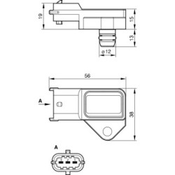 Boost Pressure Sensor BOSCH 0281002487 for VAUXHALL OE 6335606