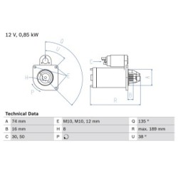 Starter Motor BOSCH 0986014991 for FORD