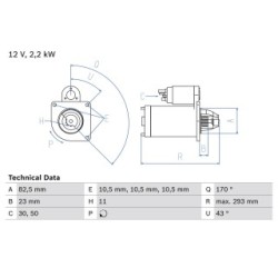 Starter Motor BOSCH 0986015420 OE 01177441