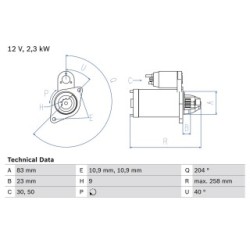 Starter Motor BOSCH 0986019820 OE 01181751
