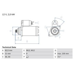 Starter Motor BOSCH 0986021630 for VW CRAFTER OE A6461510101
