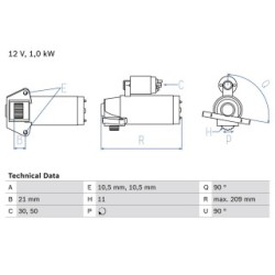Starter Motor BOSCH 0986023610 for MAZDA 3