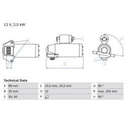 Starter Motor BOSCH 0986025200 for FORD TRANSIT OE CC1T11000EA