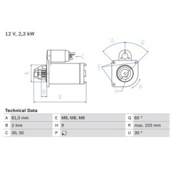 Starter Motor BOSCH 0986025580 OE 55195967