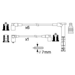Ignition Cable Kit BOSCH 0986356314 for MERCEDES 124