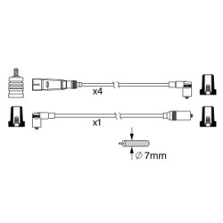 Ignition Cable Kit BOSCH 0986356342 for SEAT