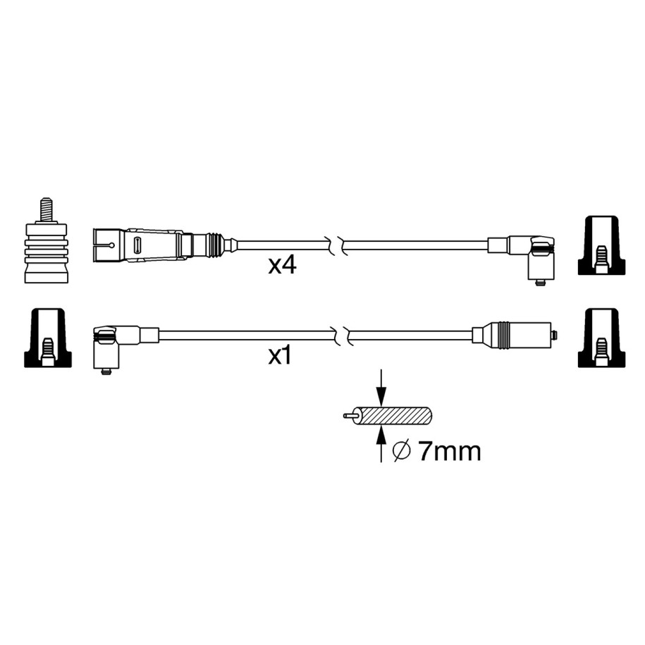 Ignition Cable Kit BOSCH 0986356342 for SEAT