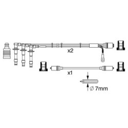 Ignition Cable Kit BOSCH 0986356373 for PORSCHE 911 OE 91160901007