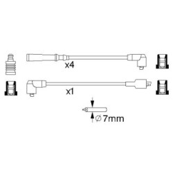 Ignition Cable Kit BOSCH 0986356702 for NISSAN OE 2245036A25