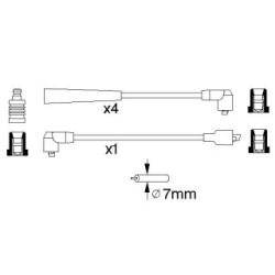Ignition Cable Kit BOSCH 0986356734 for MAZDA 616