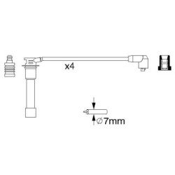 Ignition Cable Kit BOSCH 0986356742 for MAZDA MX-5 OE BPE8-18-140
