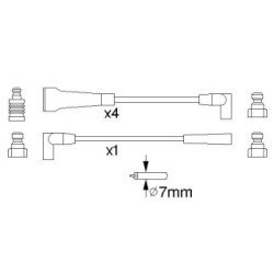 Ignition Cable Kit BOSCH 0986356743 for RENAULT OE 7700100447