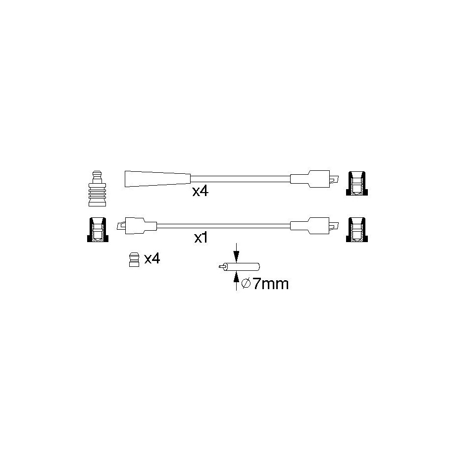 Ignition Cable Kit BOSCH 0986356750 for SKODA OE 113093592