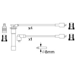 Ignition Cable Kit BOSCH 0986356770 for FORD ESCORT