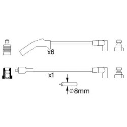Ignition Cable Kit BOSCH 0986356783 for FORD SCORPIO