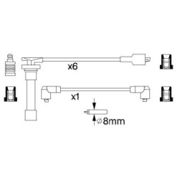 Ignition Cable Kit BOSCH 0986356788 for JAGUAR
