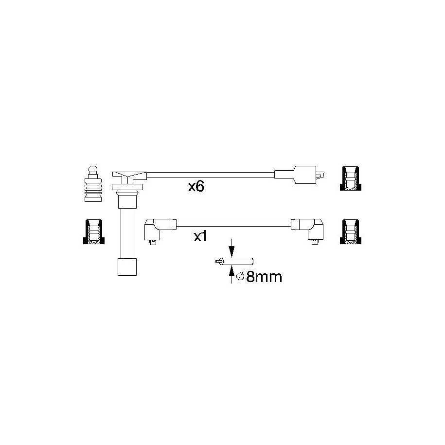 Ignition Cable Kit BOSCH 0986356788 for JAGUAR
