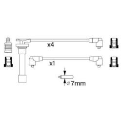 Ignition Cable Kit BOSCH 0986356799 for NISSAN PRIMERA