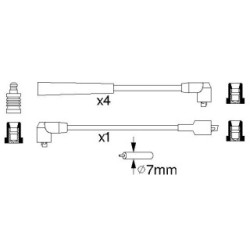 Ignition Cable Kit BOSCH 0986356812 for MAZDA 121