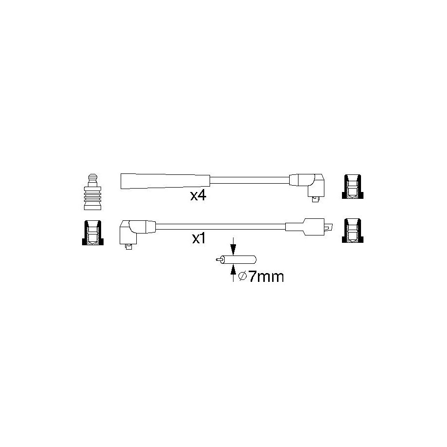Ignition Cable Kit BOSCH 0986356812 for MAZDA 121