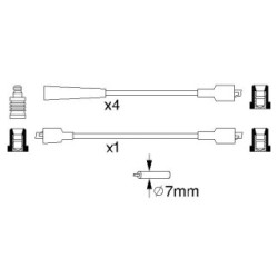 Ignition Cable Kit BOSCH 0986356828 for LADA OE 21013707080