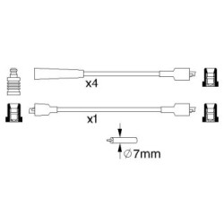 Ignition Cable Kit BOSCH 0986356855 for SUZUKI SAMURAI