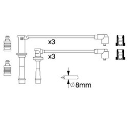 Ignition Cable Kit BOSCH 0986356966 for FORD