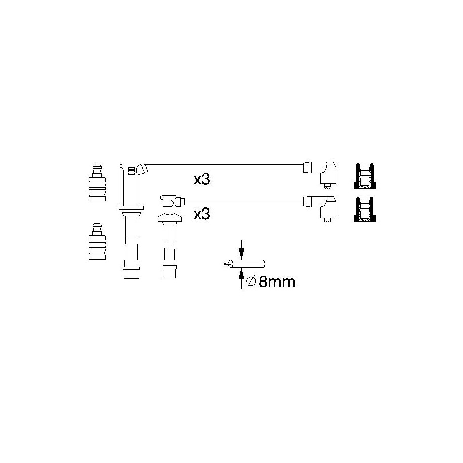 Ignition Cable Kit BOSCH 0986356966 for FORD