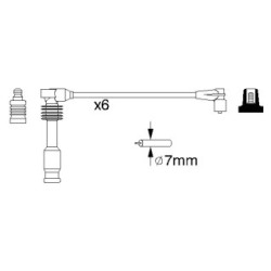 Ignition Cable Kit BOSCH 0986357055 for VAUXHALL OMEGA
