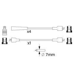 Ignition Cable Kit BOSCH 0986357117 for RENAULT OE 7701025483