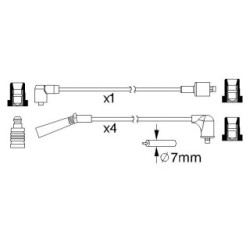 Ignition Cable Kit BOSCH 0986357185 for MITSUBISHI L