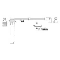 Ignition Cable Kit BOSCH 0986357192 for MINI MINI OE 05072488AA