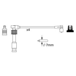 Ignition Cable Kit BOSCH 0986357237 for VAUXHALL OE 1612552