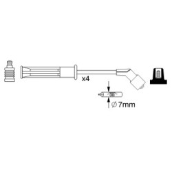 Ignition Cable Kit BOSCH 0986357255 for RENAULT CLIO