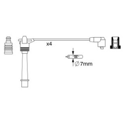 Ignition Cable Kit BOSCH 0986357258 for FIAT
