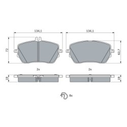 Brake Pad Set BOSCH 0986424887 for MERCEDES OE A0004205103
