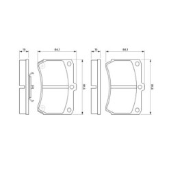 Brake Pad Set BOSCH 0986460390 for MAZDA 323 OE AY040MA008