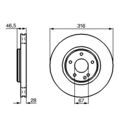 Brake Disc BOSCH 0986478625 for MERCEDES C-CLASS