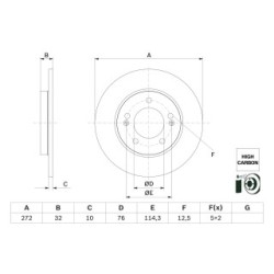 Brake Disc BOSCH 0986479G30 for HYUNDAI