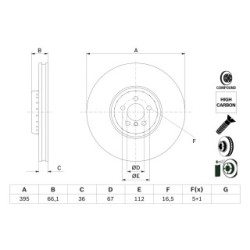 Brake Disc BOSCH 0986479H12 for BMW
