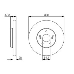 Brake Disc BOSCH 0986479R47 for HONDA OE 45251-SEA-J01