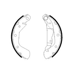 Hand Brake Shoe Set BOSCH 0986487613 for VAUXHALL CORSA